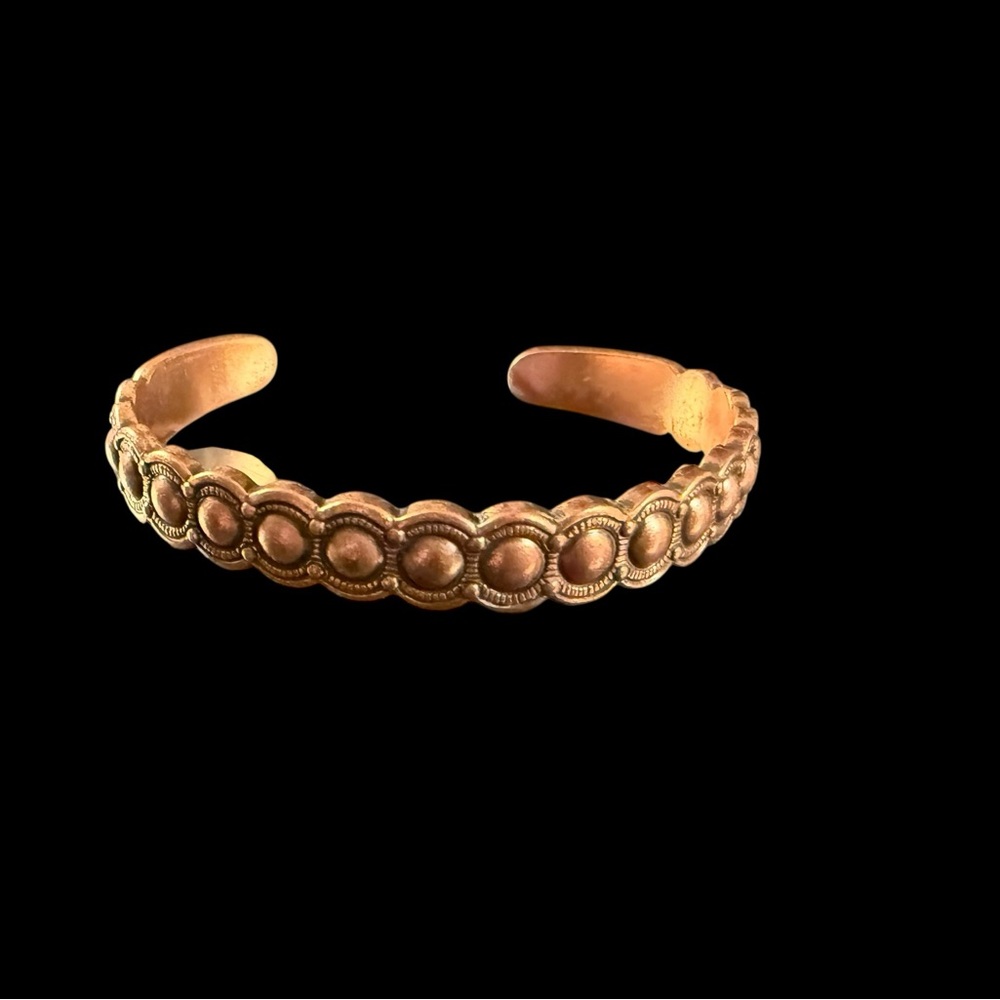 Native American Stamped Solid Copper Bracelet Cuf… - image 2
